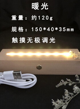 竹染长方形发光灯座干花
