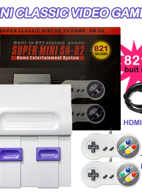 清 SUPER MINI游戏机SNES内置8位HDMI 821款电视游戏机