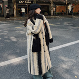 大货25冬季新款时尚撞色拼接条纹大衣2D107/8832/P195控288，女装毛呢外套，2D107