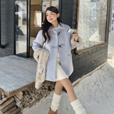 25冬季新款内里加绒配围巾加厚毛呢外套2D107/8541/P210控318，女装毛呢外套，2D107