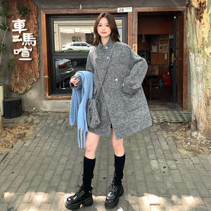 上新25冬季新款减龄洋气双面呢大衣配包2D107/8515/P255控388图片