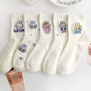 儿童袜子中筒棉袜秋冬男童卡通可爱女童学生拉布春秋女孩中大童袜