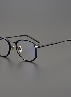 日本手作眼镜复古方框增永Kenzo同款ALCOR灰色纯钛男女近视防蓝光