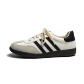 女夏秋新款 2023韩版 阿甘平底系带拼色休闲跑步运动单鞋 德训鞋 板鞋