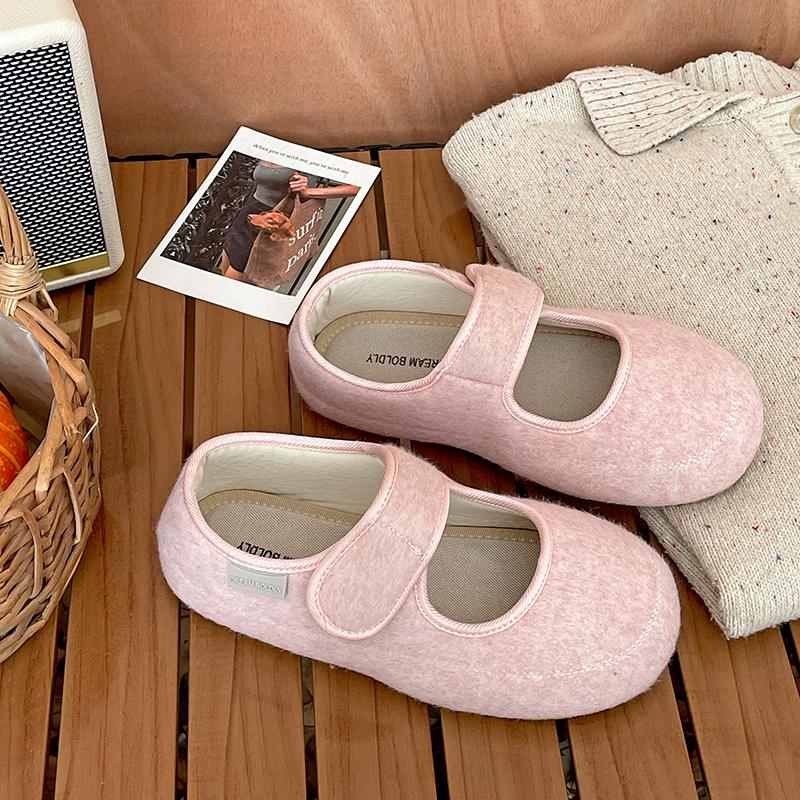 平底小香风浅口单鞋豆豆鞋