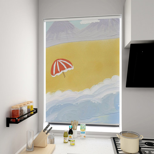 窗户遮挡阳光免打孔安装升降手拉厨房防晒窗帘拉卷式卷帘卫生间