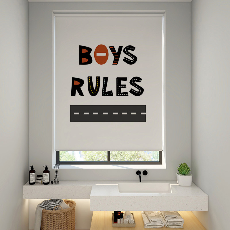 卫生间窗帘拉卷式免打孔安装卷帘厨房防晒升降手拉窗户遮挡阳光