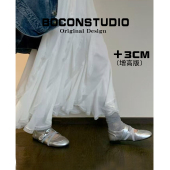 新款 气质芭蕾鞋 德训鞋 真皮 浅口单鞋 女春季 法式 银色玛丽珍运动鞋