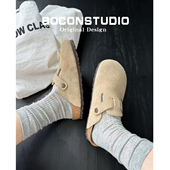 超火勃肯鞋 足弓支撑懒人鞋 女2026春夏新款 外穿厚底博肯包头半拖鞋