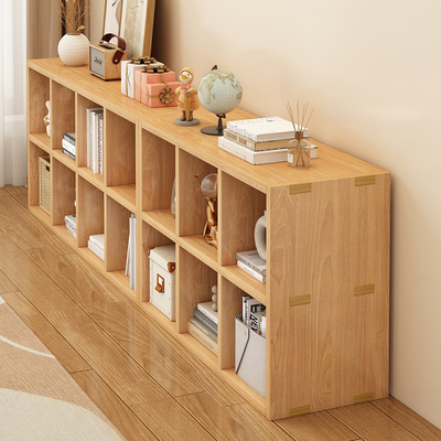 经济型原木风松木书柜书架格子柜