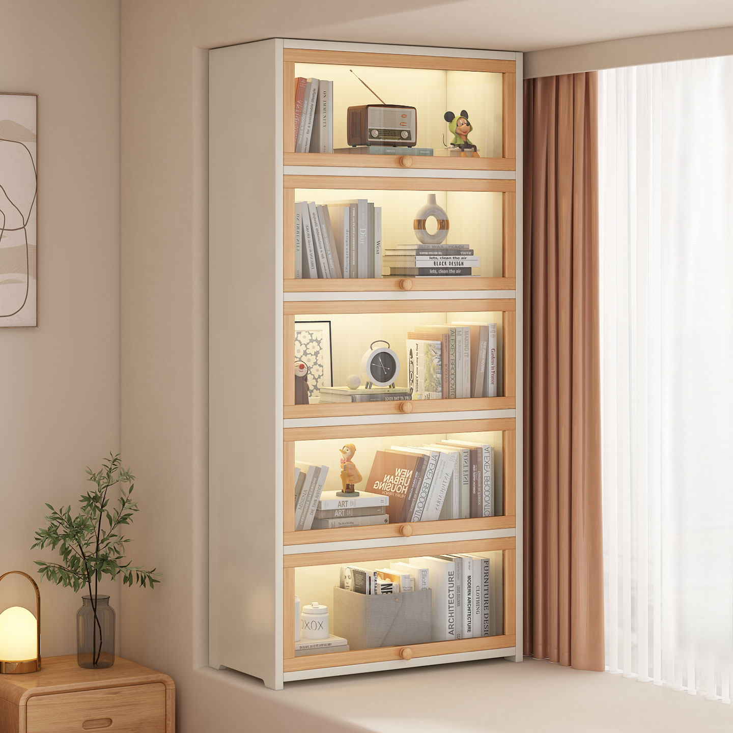 飘窗柜窗台书柜收纳柜置物柜卧室阳台防晒储物柜书架可定制收纳柜