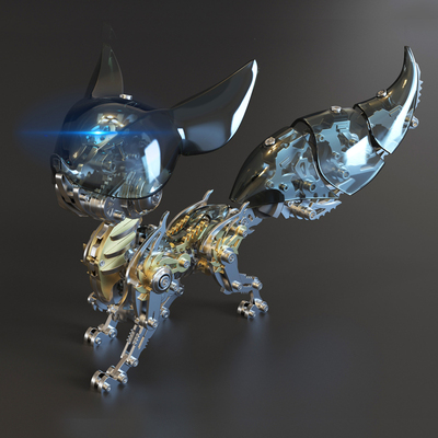 龙零金属拼装模型狐狸3D立体