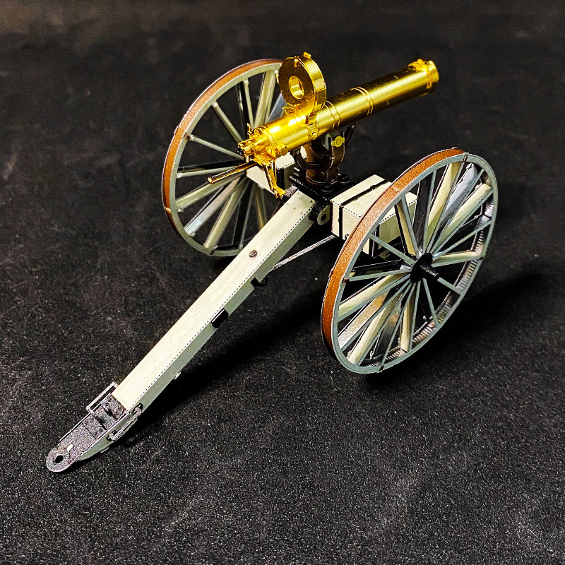 钢模像 金属不锈钢 diy3d立体 手工拼装模型 狂野西部 加特林机枪