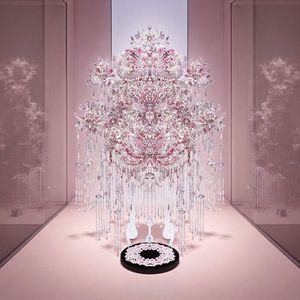 钢达鎏银凤冠大粉黛银色金属拼图立体diy手工头饰摆件七夕礼物女