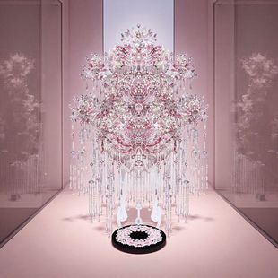 钢达鎏银凤冠大粉黛银色金属拼图立体diy手工头饰摆件七夕礼物女