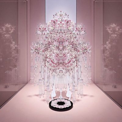 钢达鎏银凤冠大粉黛银色拼图