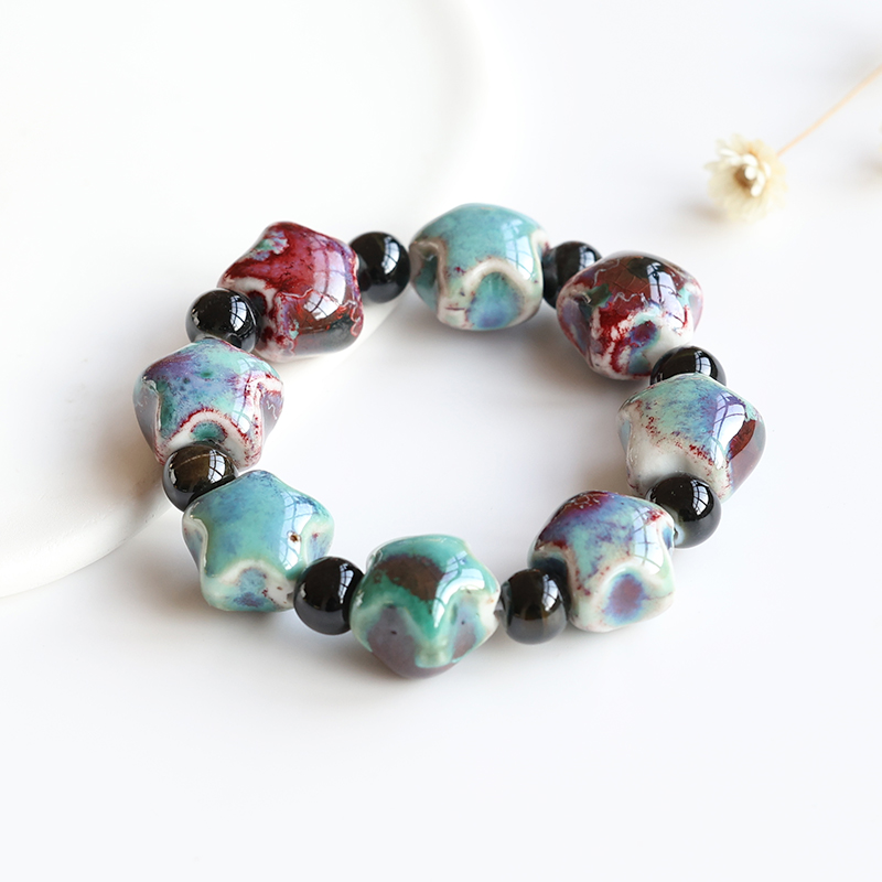 陶瓷手链景德镇瓷珠串珠手串中式复古民族风饰品学生闺蜜手饰新款