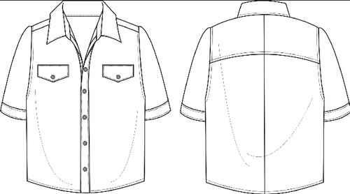 3职业装4。法元男半袖制服纸样
