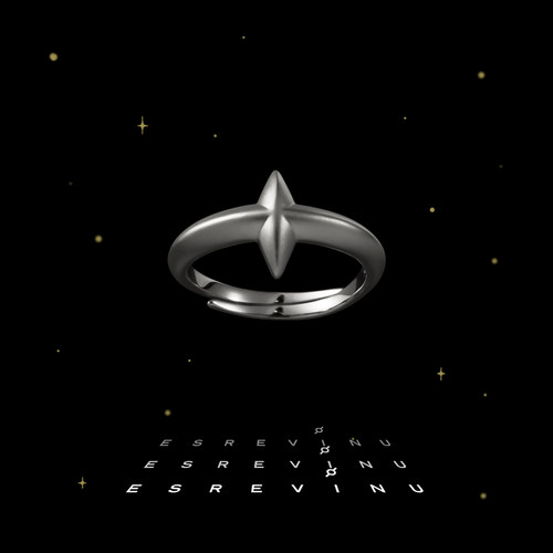 宇宙记号原创星星情侣银戒指