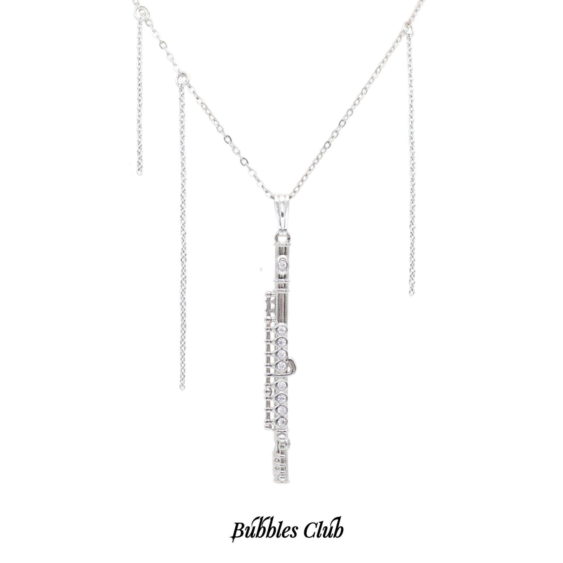 Bubbles Club 原创设计 闻风系列长笛甜酷金属链条项链长款流苏