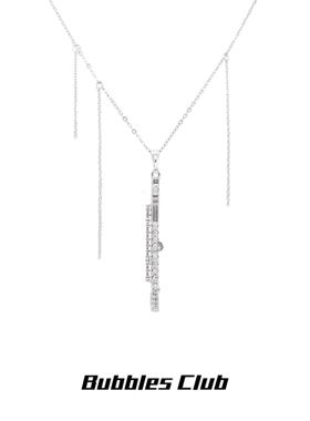 Bubbles Club 原创设计 闻风系列长笛甜酷金属链条项链长款流苏