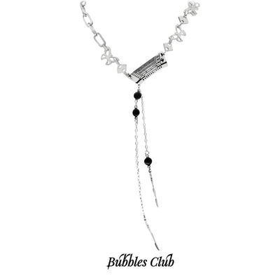 BubblesClub钛钢y字情侣项链