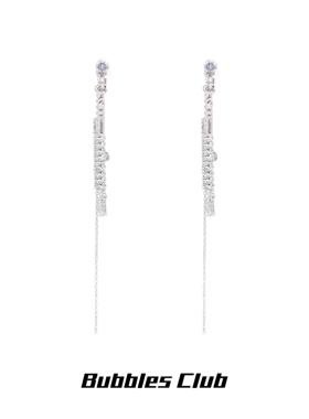 Bubbles Club 原创设计 闻风系列长笛甜酷金属链条耳环长款流苏