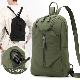 奥天双肩包男士单肩挎包大容量水杯胸包外出便携包防水耐磨通勤包