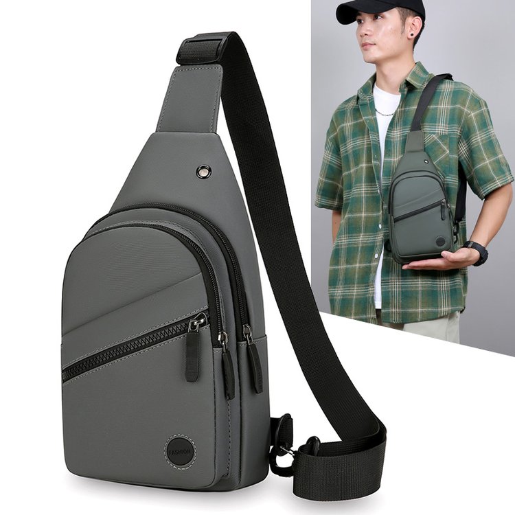 男士斜挎胸包新款大容量休闲牛津布单肩小背包时尚潮流单肩斜挎包