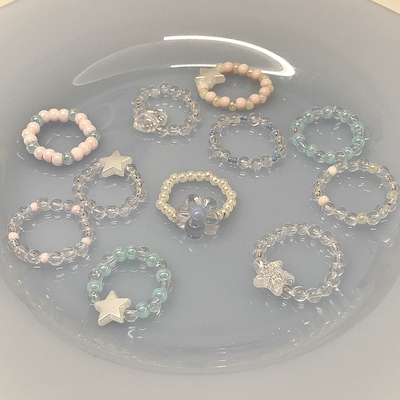 Purple forest原创串珠戒指*指尖的星星.* 戒环