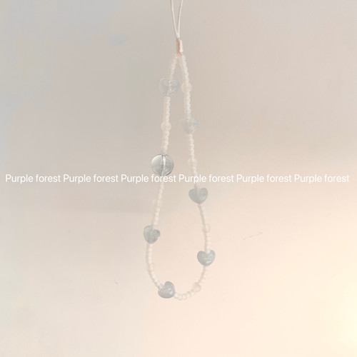 Purple forest原创*2026初夏海盐气泡蓝色爱心手机链cdd挂绳挂链