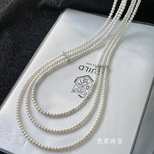 芭家珠宝 复古老钱 秋冬第一条毛衣链天然淡水baby珍珠三层长项链