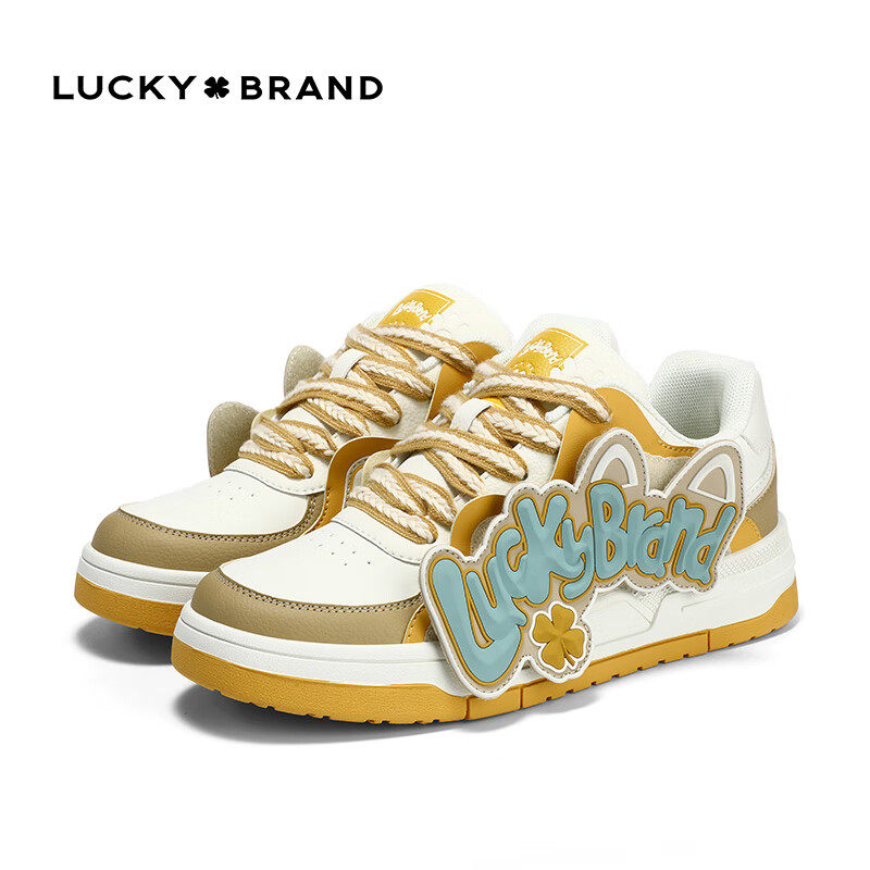 LUCKYBRAND板鞋女士四叶草情侣鞋休闲鞋透气学生面包鞋运动男鞋