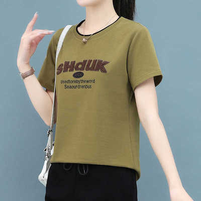 短款短袖T恤女时尚洋气百搭