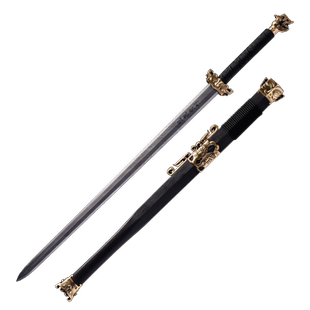 正品龙泉宝剑三星堆金乌汉剑花纹钢一体刀剑刀具防身冷兵器未开刃