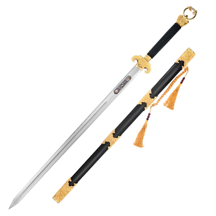 正品龙泉宝剑镀金倚天剑汉剑影视刀剑花纹钢收藏送礼未开刃旗舰店