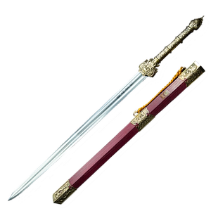 正品龙泉宝剑龙鳞剑汉剑花纹钢刀具防身冷兵器收藏刀剑真剑未开刃