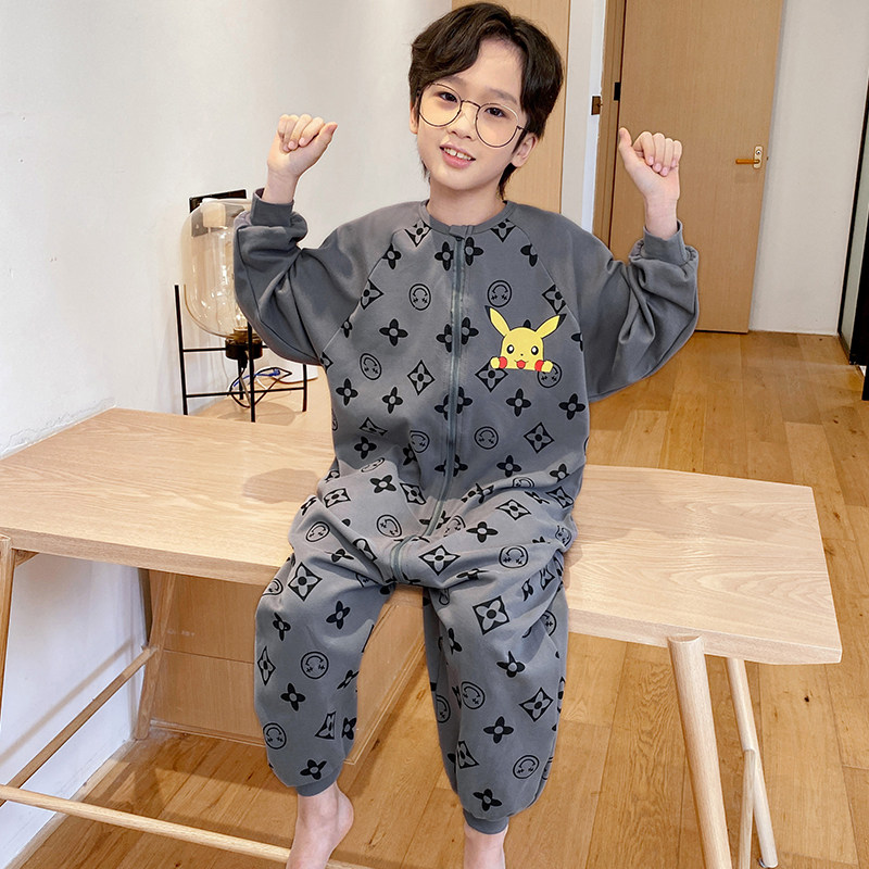 儿童连体睡衣春秋季防着凉男童纯棉中大童睡衣2026新款家居服睡袋,童装/婴儿装/亲子装,家居服连体衣,淘宝优惠券,粉丝福利购,淘宝优惠卷