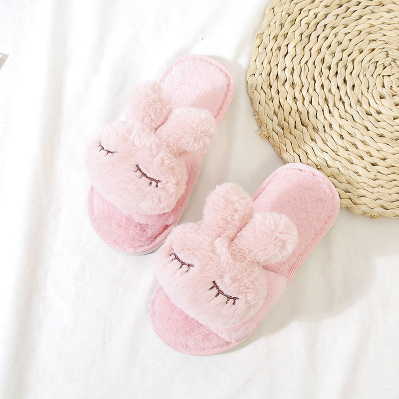 2019 Autumn and winter new pattern lovely Cartoon rabbit Parenting Maomao slipper girl Home floor Plush slipperin the Women's Shoes, slipper, Word tow category - from Buy2taobao.com to provide professional Taobao agent buy service