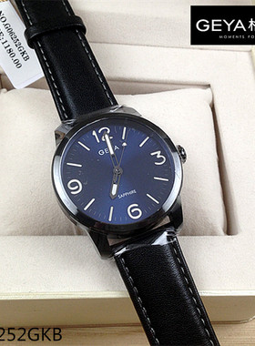 Geya/格雅手表 男士石英表蓝色真皮探路者系列G06252GKB夜光6252