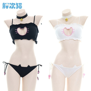 镂空睡衣睡裙发夹发箍尾巴镂空动漫性感cosplay猫 猫咪内衣套装