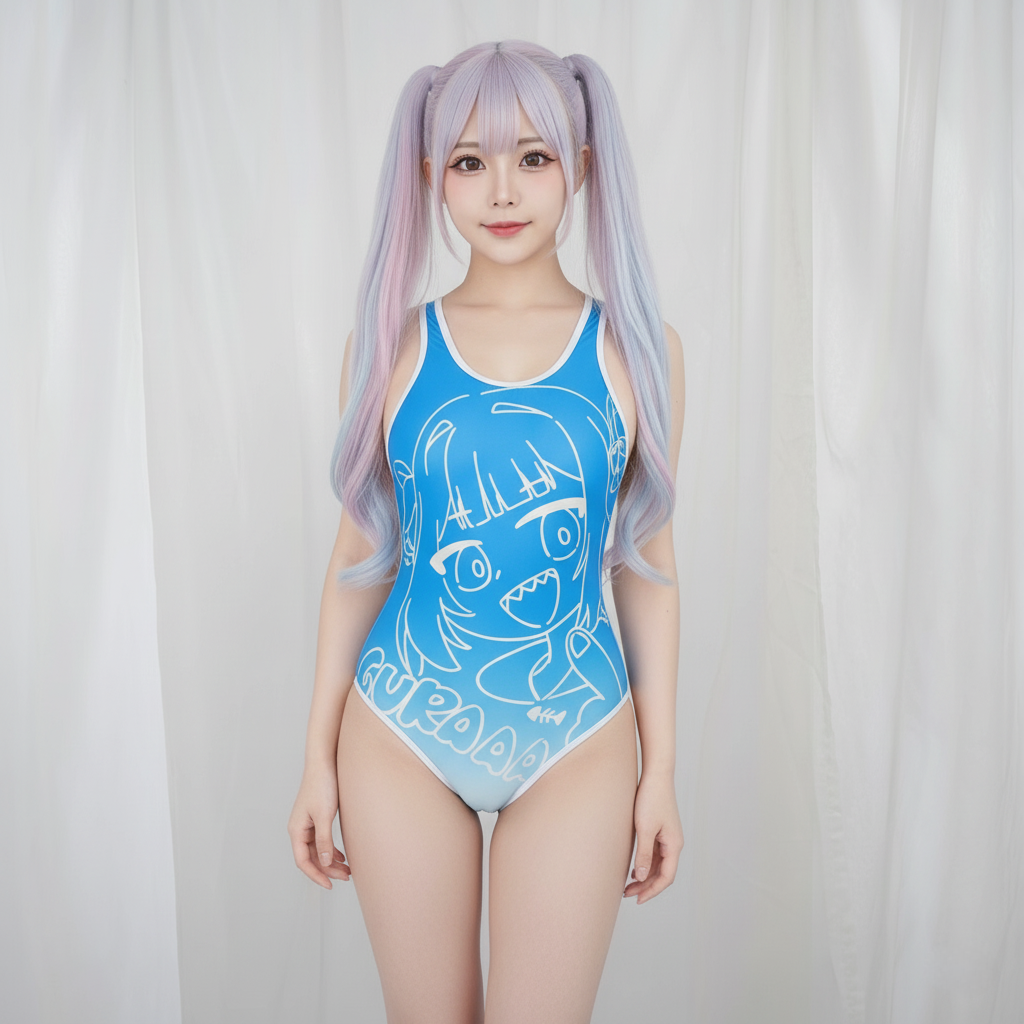 鲨鱼娘古拉连体泳衣写真