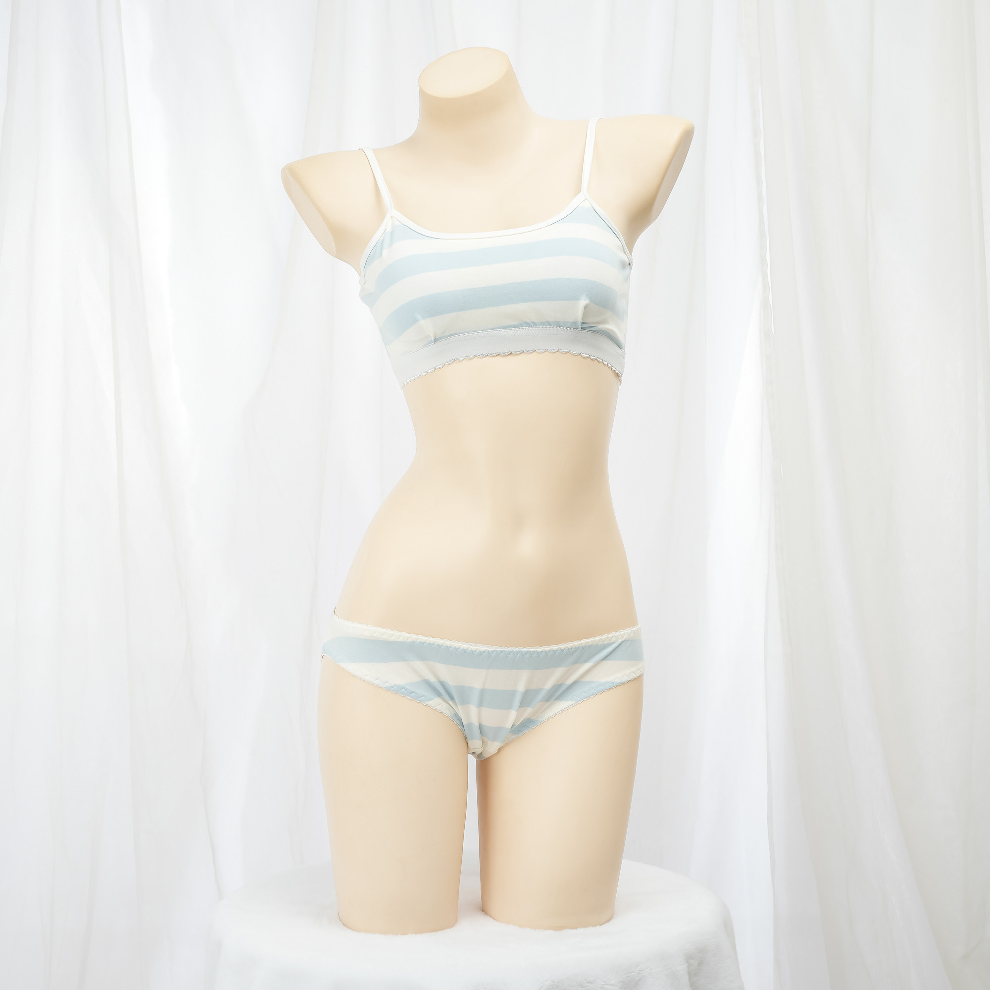 二次元条纹小吊带 高品质性感比基尼套装私房写真睡衣内衣背心