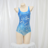 无胸垫 cosplay连体衣性感印花泳装 鲨鱼娘古拉连体泳衣 写真二次元