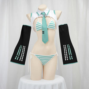 初音未来公式服短款 二次元比基尼套装miku同人内衣家居服睡衣