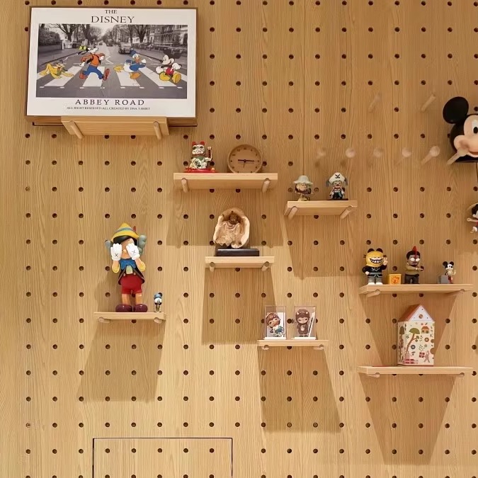 实木洞洞板定制展示架木质桌面墙面书桌收纳墙入户门口玄关置物架