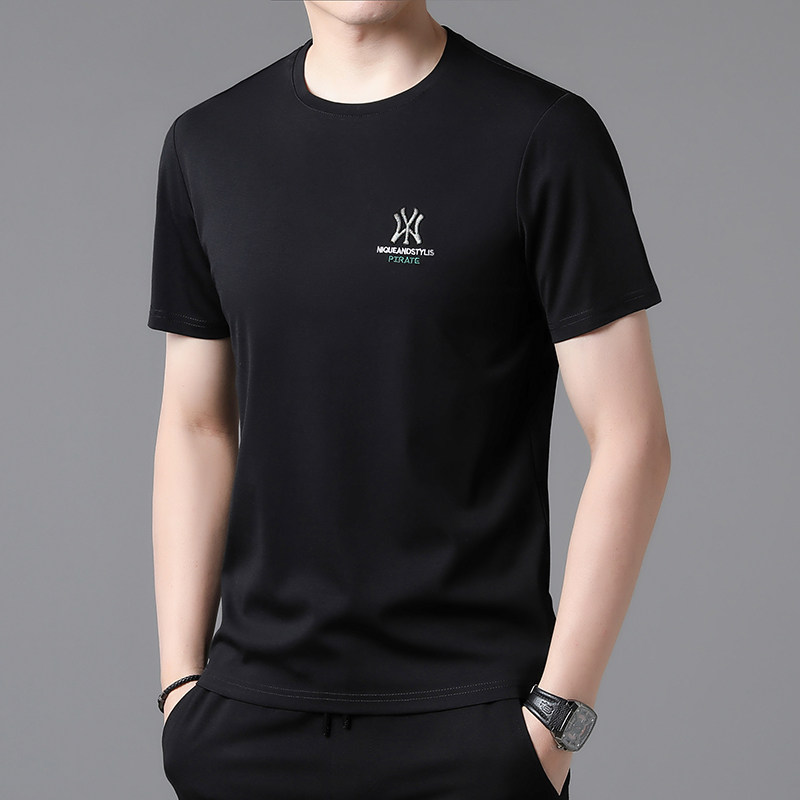 圆领弹力男士舞蹈练习上衣摩登舞国标舞交谊舞练功训练短袖跳舞服