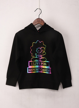 内销春秋款童装   男女童刺绣渐变百搭带帽卫衣   8仓