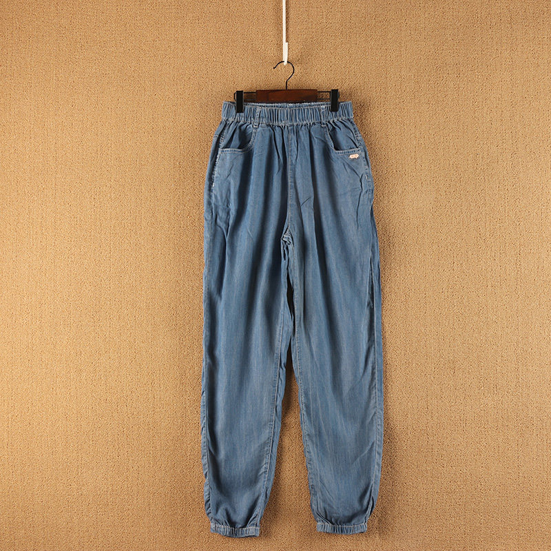 F春秋款童装   大童松紧腰左侧口袋粉标薄款牛仔束口裤  竖D2,童装/婴儿装/亲子装,裤子,淘宝优惠券,粉丝福利购,淘宝优惠卷