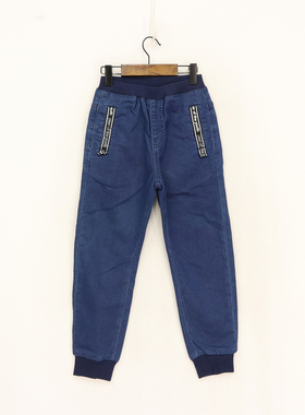 B春秋款童装   男童两侧口袋织条字母带扣束口单裤   D1H